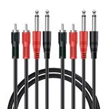 2 Pack 3 feet Dual 1/4 to RCA Cable Audio Interconnect for Mixer Amplifier Microphone Camera etc
