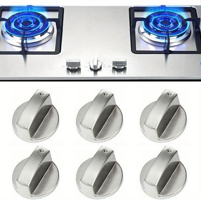 2/6pcs Gas Stove Switch Gas Stove Knobs, Home Kitchen Cooker Oven Knobs, Cooktop Metal Switch Control