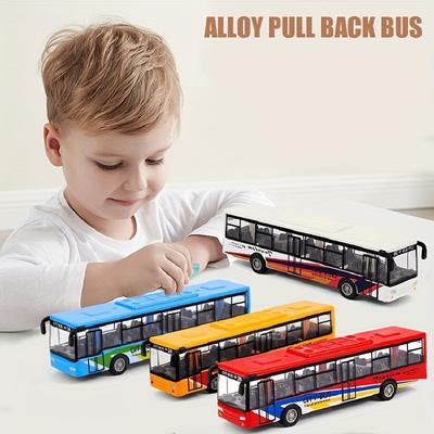 TEMU Die-cast Metal Alloy Engineering Pull Back Bus Toys - Perfect For Kids And Collectors!