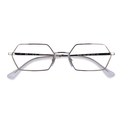 Unisex s geometric Silver Metal Prescription eyeglasses - Eyebuydirect s Ray-Ban RB6528 Yevi
