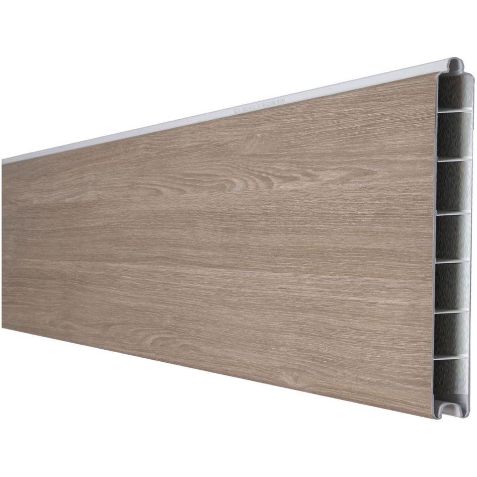 GroJa BasicLine schmal PVC-Steckzaun Sichtschutzzaun Sheffield Oak Einzelprofil Sichtschutz Lamellenzaun Image
