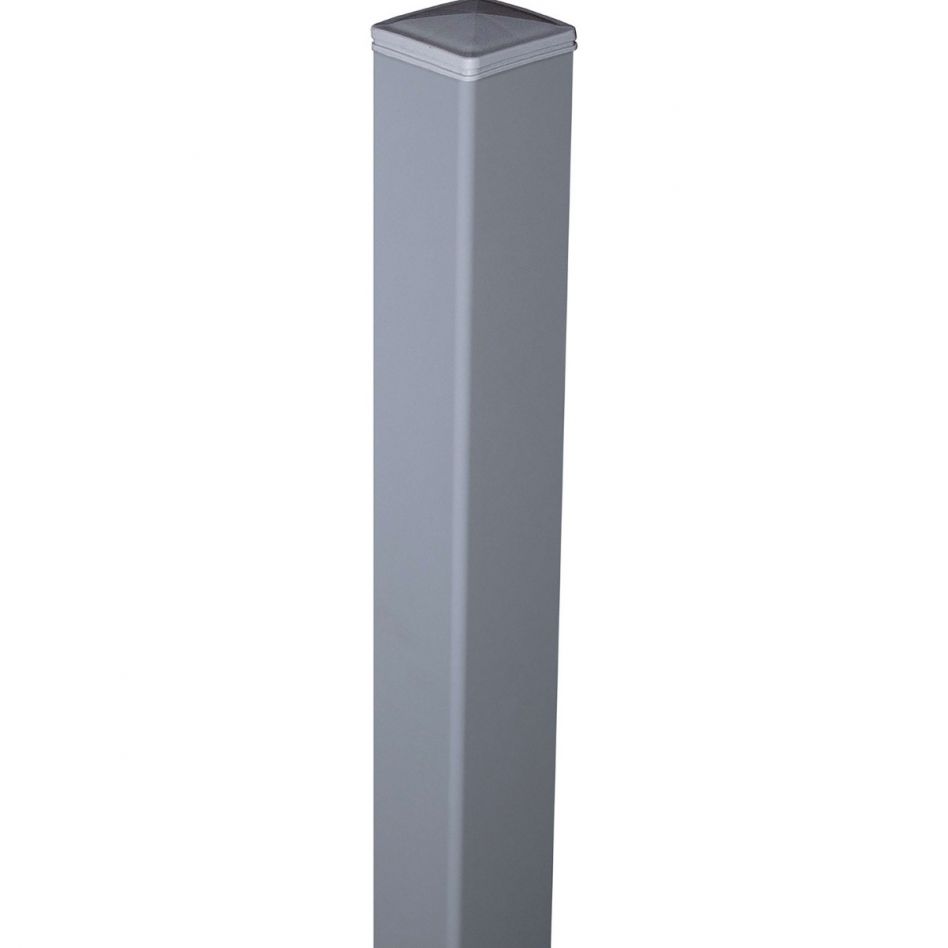 GroJa Alu-Sichtschutzpfosten Silbergrau RAL 7001, 190 cm, Aufdübeln Image