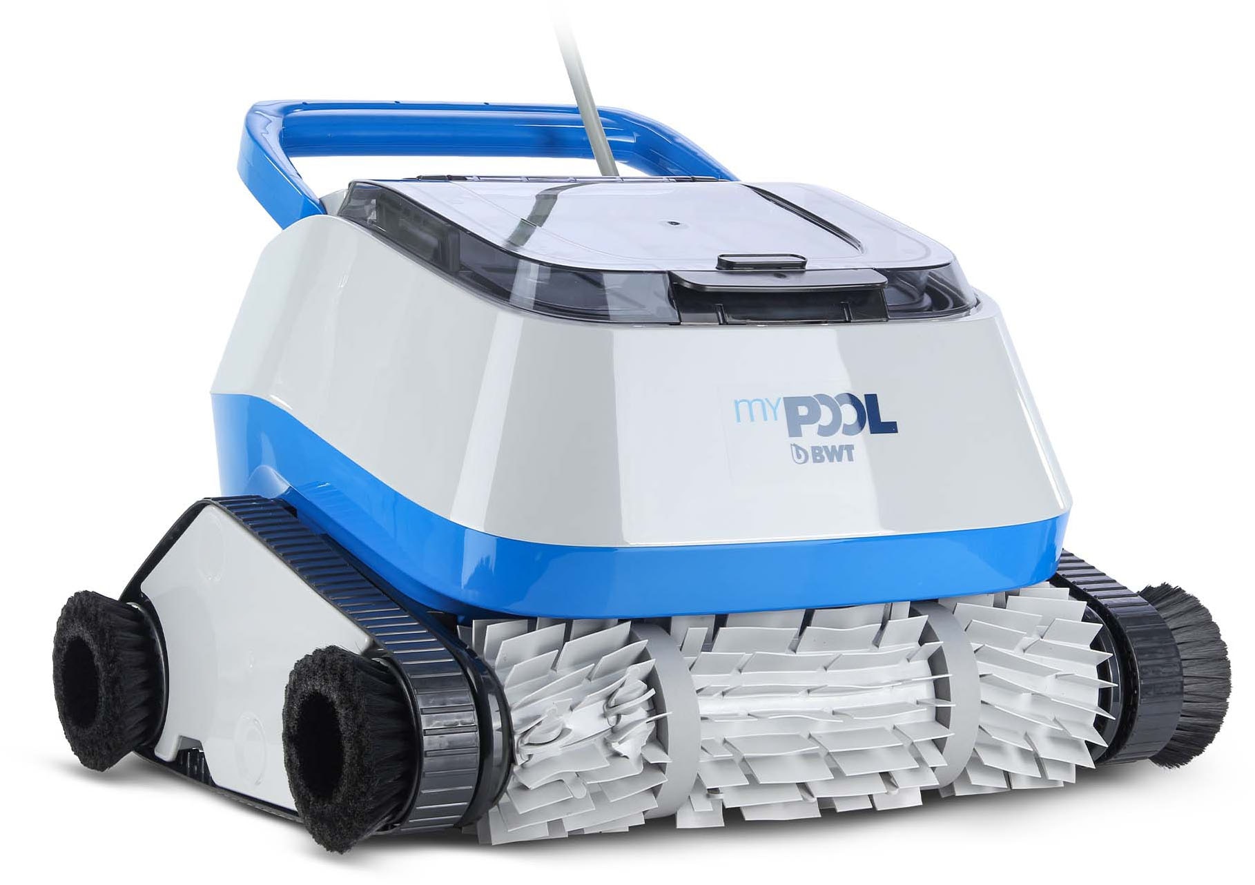 Poolroboter MY POOL BWT "POWER ONE4ALL PREMIUM Nachfolger für POWER 4.0", grau, B:44cm H:42cm L:43,5cm, Gummi, Kunststoff, Poolbodensauger, Mit Kabel, reinigt Boden, Wand und Wasserlinie Image