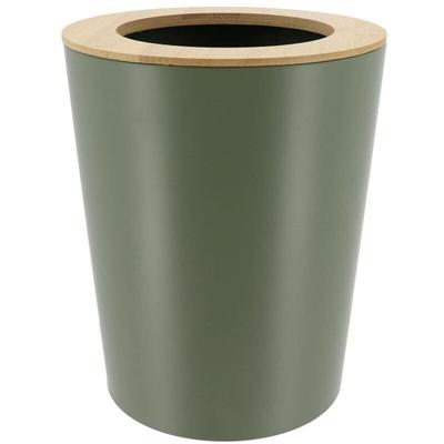Ausladender metalleimer mit bambusdeckel 5l - kaki bambus Tendance Image