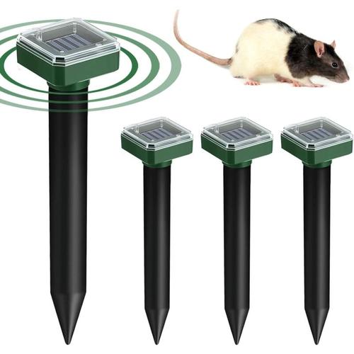 Solar-Maulwurf-Abwehrmittel, 4 Stück, Solar-Maulwurf-Abwehrmittel, Ultraschall-Mäuse- und
