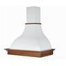 Webmarketpoint - Cappa cucina rustica bianca raffaello con cornice in legno intarsio colore noce