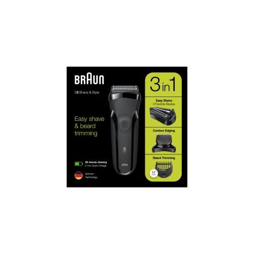 Braun Series 3 81702941 Herrenrasierapparat Folienschaber Trimmer Schwarz