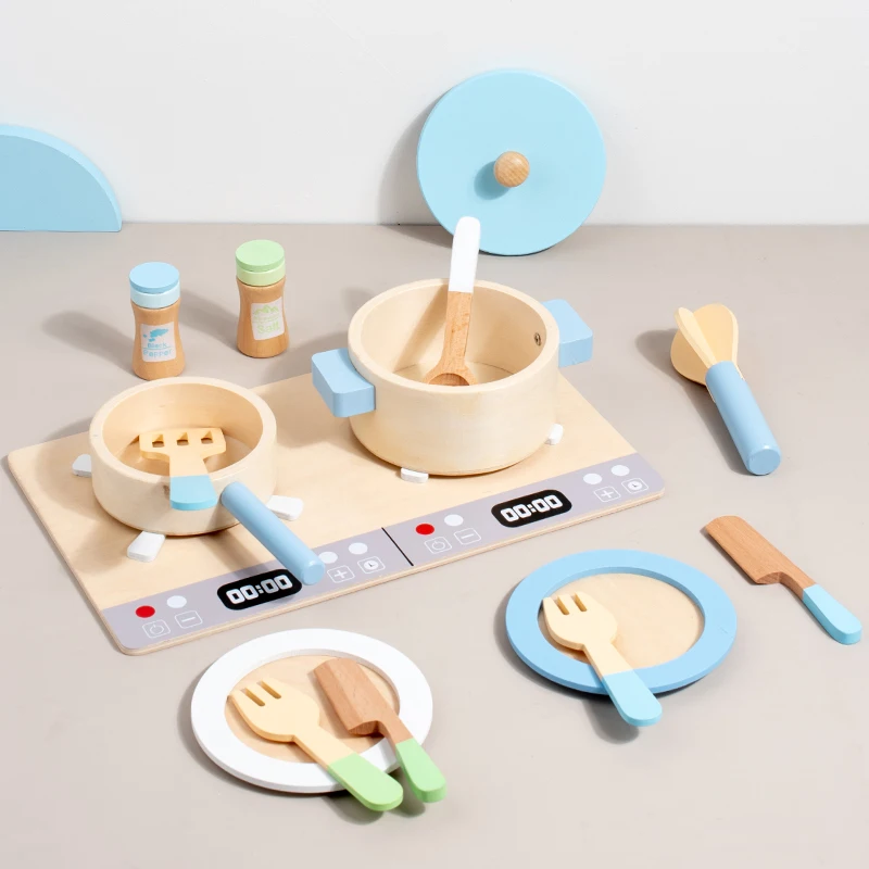 Holz spielzeug Spielhaus frühe Bildung Simulation Küche Kinder kochen Spielzeug Geschenk Image
