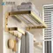 Porte-serviettes en aluminium doré T1, porte-papier sur rail, crochet à peignoir, cintre de bain, étagère, brosse de toilette, ensemble d'accessoires de quincaillerie