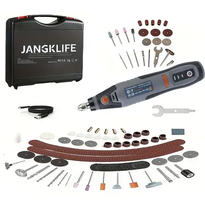 JANGKLIFE 21000rpm USB Wireless Rotary Tool Dremel Mini Drill Bit Engraving Pen Electric Cordless Drill Accessories DIY Set