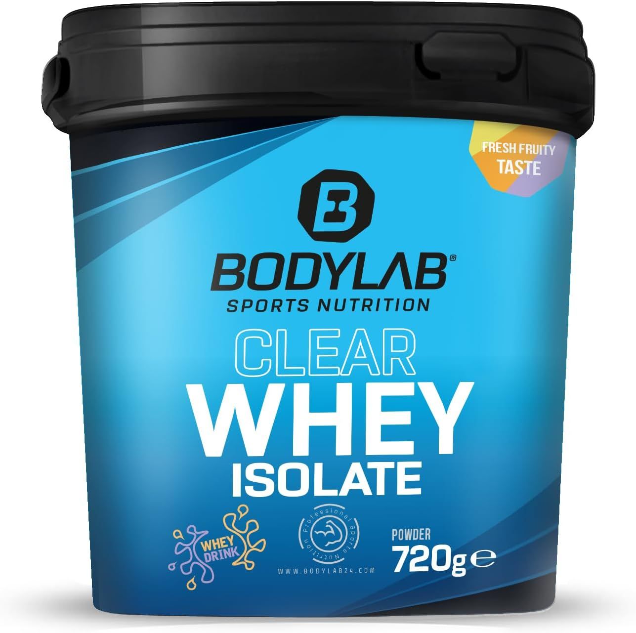 Bodylab24 Isolato di siero latte chiaro al lampone 720 g