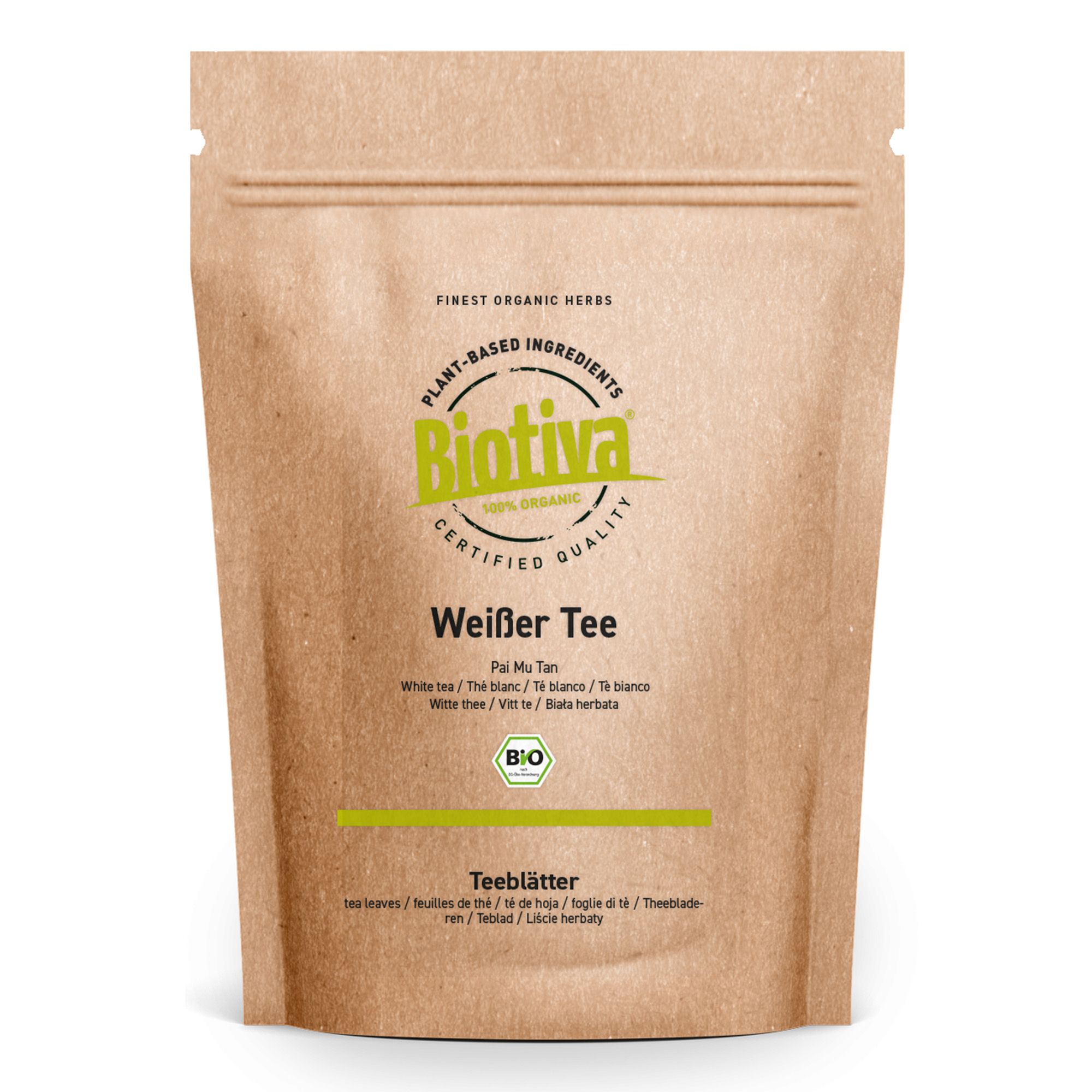 Biotiva Tè Bianco Pai Mu Tan Biologico 100 g