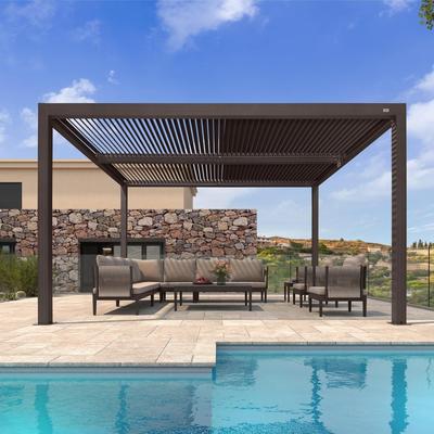 PURPLE LEAF Louvered Pergola Outdoor Aluminum Pergola with Adjustable Roof for Patio Hardtop Gazebo