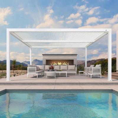 PURPLE LEAF Louvered Pergola Outdoor Aluminum Pergola with Adjustable Roof for Patio Hardtop Gazebo