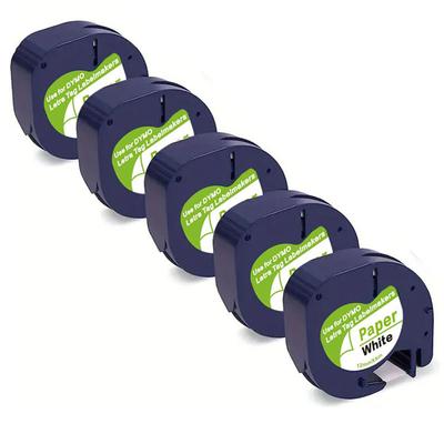 "TEMU 5- Tape Compatible With White Paper Refill 91330 10697, 1/2" X 13' 12mm X 4m For Lt-100h Plus Printer" Image
