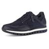 Keilsneaker GABOR "Turin", Damen, Gr. 40, blau (nachtblau), Ziegenveloursleder, Glattleder, sportlich, Schuhe, Freizeitschuh, Halbschuh, Schnürer mit Komfortweite H (=sehr weit)