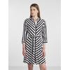 Hemdblusenkleid Y.A.S "YASSAVANNA 3/4 SHORT SHIRT DRESS S. NOOS", Damen, Gr. S (36), N-Gr, weiß (star weiß stripes:with schwarz stripes), Web, Obermaterial: 100% Viskose, gestreift, modisch, V-Ausschnitt, 3/4-Ärmel, Kleider, Sommerkleid
