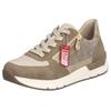 Sneaker RIEKER, Damen, Gr. 41, beige (beige, taupe), Lederimitat, Textil, sportlich, Schuhe Sneaker, Freizeitschuh, Schnürschuh, Halbschuh mit modischen Akzenten