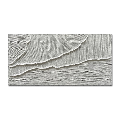 handgemachtes Ölgemälde auf Leinwand, Wandkunst, Dekoration, modern, schlicht, abstrakt, weiß, für die Inneneinrichtung, gerollt, rahmenlos, ungedehntes Gemälde Image