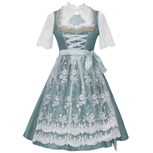 Oktoberfest Kleid Outfits Dirndl Bayerisch Dienstmädchen Deutsch München Wiesn Damen Stoff im traditionellen Stil Hemd Kleid Schürze Image