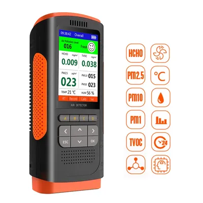 Formaldehyde detector air quality monitor PM 2.5 portable display air pollutants family decoration