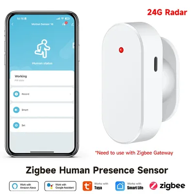 24G Tuya Zigbee Human Presence Detector Smart Human Body PIR Sensor Radar Detector Motion Sensors