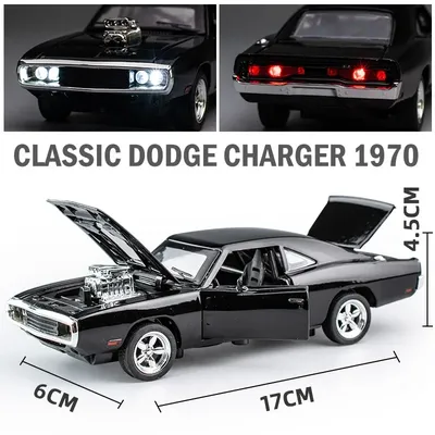 1:32 Simulation 1970 Dodge Charger Alloy Sports Car Model Sound Light Pull Back Luxury Car