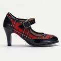 Per donna Tacchi Retrò Mary Jane Ufficio Giornaliero A quadri Fibbia A stiletto Punta tonda Elegante Vintage Collegiale PU Tessuto Fibbia Bianco / nero Nero / Rosso Nero / Giallo