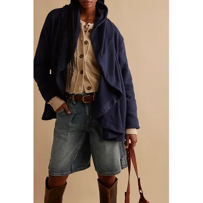 We The Free Rue Denim Long Shorts at Free People in Chicago Sunrise, Size: 30