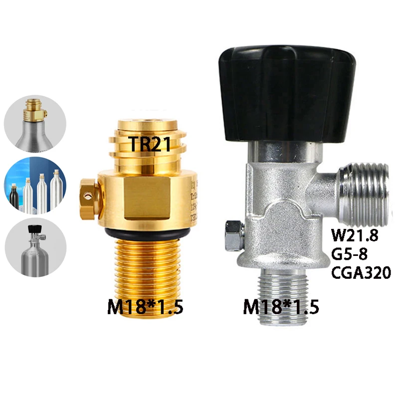 Aquarium Gasflaschen ventil Inflation oben Nadel ventil tr21 Gasflaschen ventil CO2 Hochdruck Aluminium Gasflaschen ventil Image