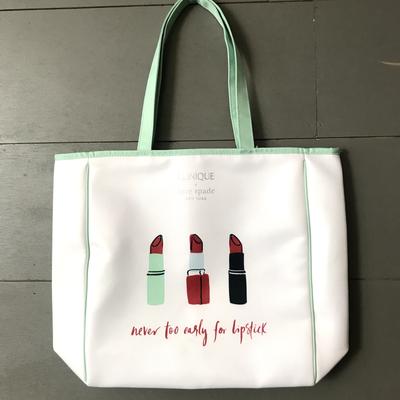 Kate Spade Bags | Clinique & Kate Spade "Never Too Early For Lipstick" Tote Bag New | Color: White | Size: Os