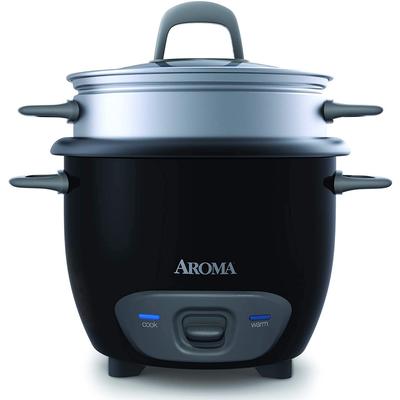 Aroma Housewares 6-Cup (Cooked) (3-Cup UNCOOKED) Pot Style Rice Cooker and Food Steam Refurbished