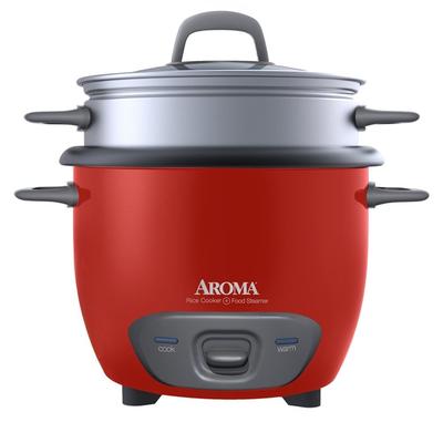 Aroma Housewares 6-Cup (Cooked) (3-Cup UNCOOKED) Pot Style Rice Cooker and Food Steam Refurbished