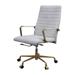 A&J Homes Studio Office Chair, Vintage Top Grain Leather 40.5 H x 24.6 W x 27.4 D in brownUpholstered/Metal in White | 24.6" W X 27.4" D | Wayfair