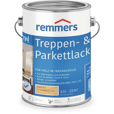 Remmers - Treppen- & Parkettlack farblos seidenglänzend, 2,5 Liter, Holz und Parkett Versiegelung