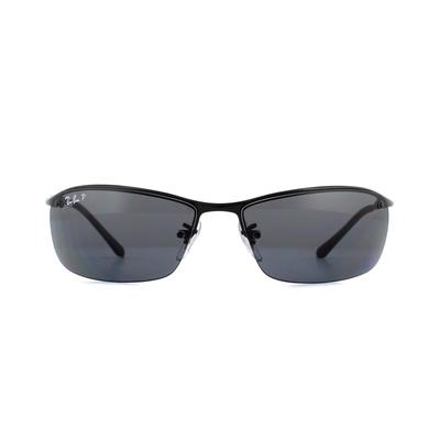 Rayban Sonnenbrille Top Bar 3183 Glänzend Schwarz Polarisiert Grau 002/81