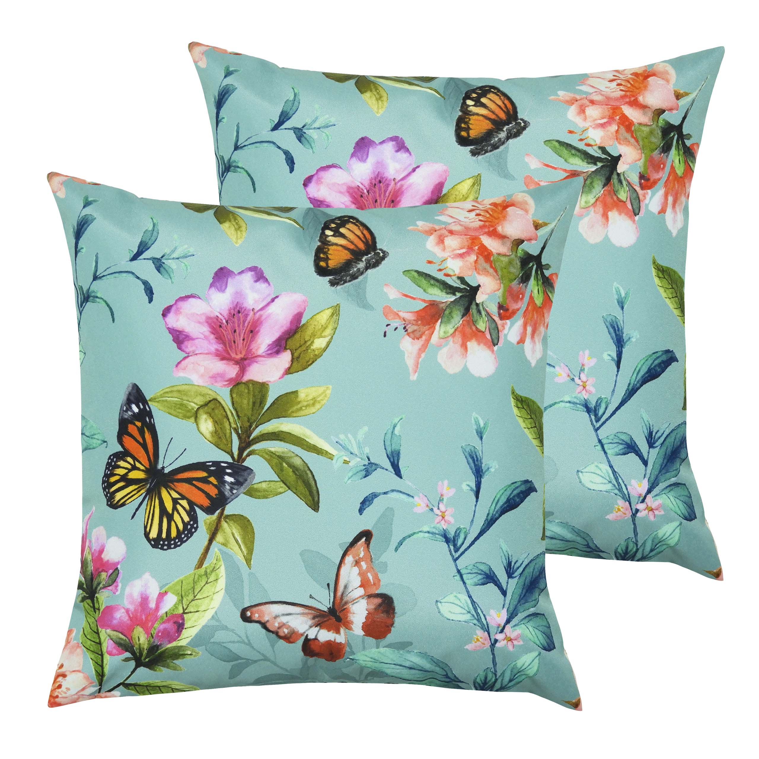 Evans Lichfield Butterflies Cushions (twin Pack) - Teal - One Size | Evans Lichfield Sale | Discount Designer Brands