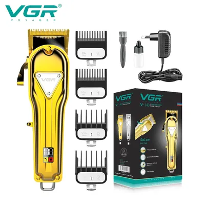 VGR Hair Trimmer Professional Hair Clipper Electric T-Blade Hair Cutting Machine 0mm LED Display