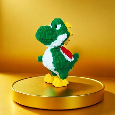 Green Dinosaur Model Building Blocks Toy:Charming Desktop Decor and Ideal Gift - Encourages Creative