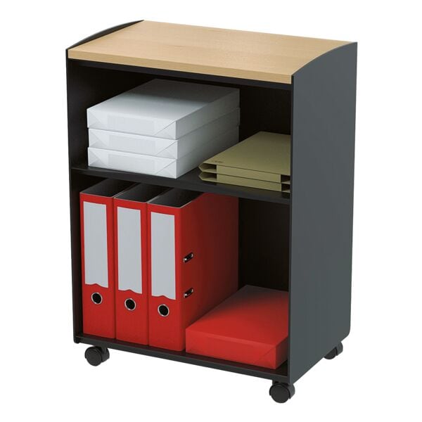 Paperflow Rollwagen - 2 Fächer schwarz, 51.4x72x33 cm Image