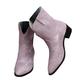 WOFANLULY Womens Wetsern Cowboy Boots Chunky Heel Pull on Faux Suede Pointed Toe Ankle Boots (Purple, Size 7)