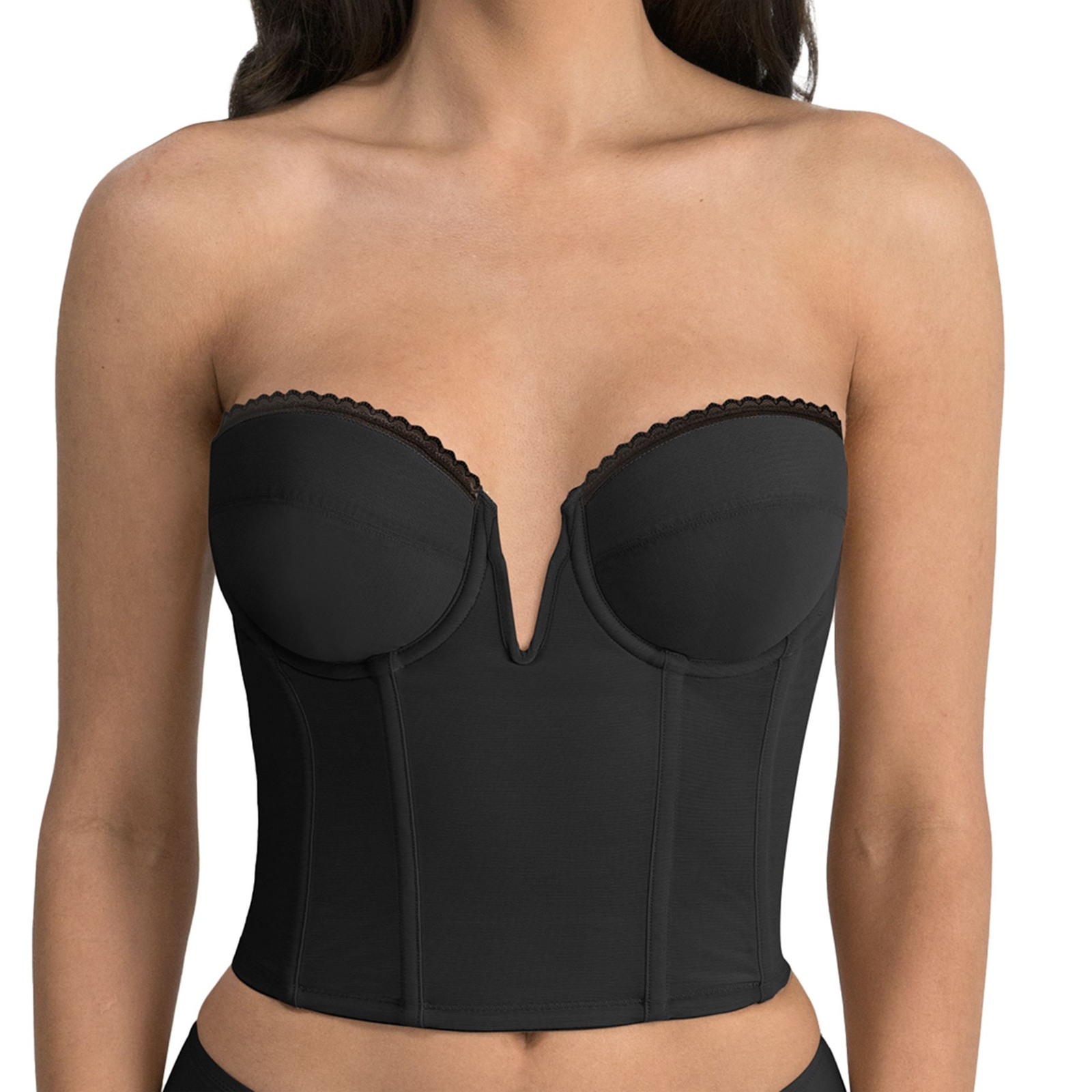 Dominique Valerie V Wire Backless Strapless Bra (Size 38-A) Black, Nylon,Spandex