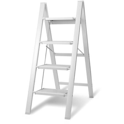Klappleiter Stehleiter Alu Trittleiter Klapptritt 4 Stufen Silber - Swanew Image