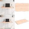Tischplatte 80x50x2 cm Massivholz Eiche Unbehandelt Baumkante - Tischplatte - Tischplatten - Home &