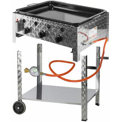 Dema - Gastro Edelstahl Gas-Bräter mit Untergestell 3flammig Gastrobräter Stahlpfanne Image