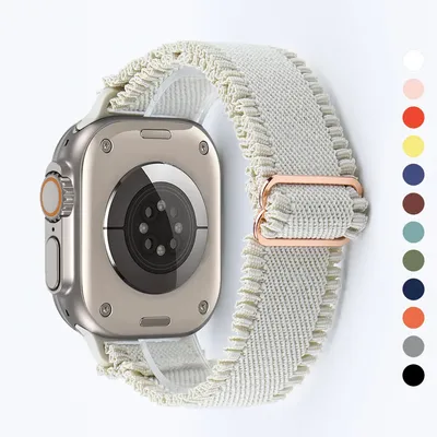 Elastic Strap for Apple Watch Ultra 2 49mm 45mm 44mm 42mm Loop Nylon for Iwatch Series 9 8 SE 7 6 5