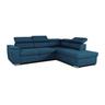 Canapé d'angle convertible réversible avec coffre - 5 places - DAYTONA - Tissu bleu - 260 x 77 / 94