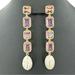J. Crew Jewelry | J. Crew Pink Crystal And Pearl Drop Earrings Gold Plated | Color: Cream/Pink | Size: 3”