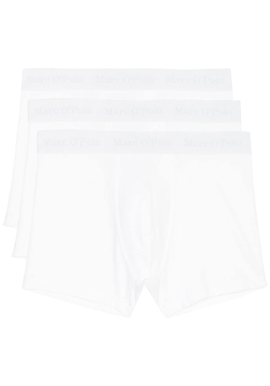 Boxer MARC O'POLO, Herren, Gr. XXL, weiß (100weiß), Obermaterial: 95% Baumwolle, 5% Elasthan, unifarben, körpernah, Unterhosen, mit diskretem Logobund