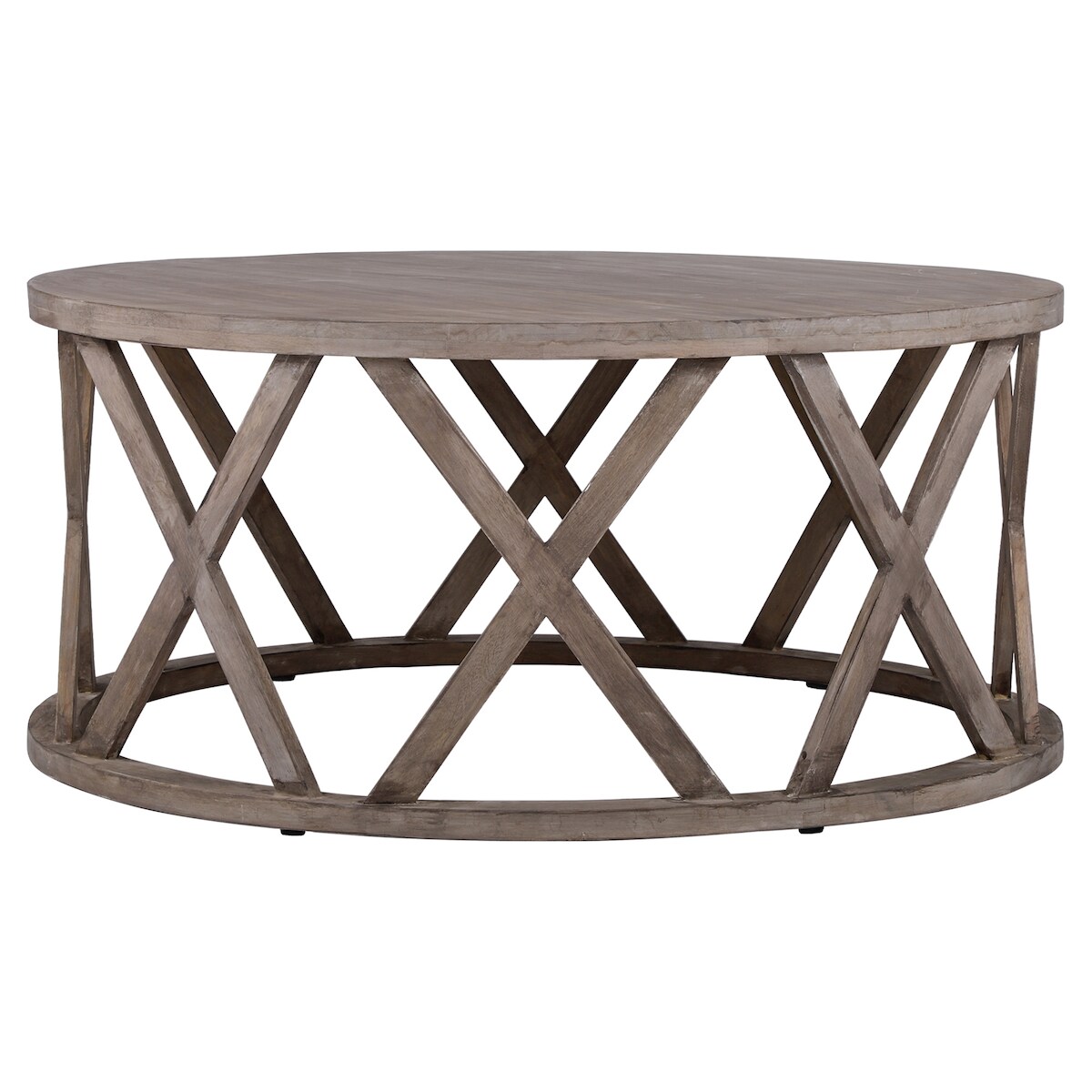 WOMO-DESIGN Couchtisch Riad Ø100×45 cm, Braun, Mangoholz, handgefertigt, Vintage Unikat Image